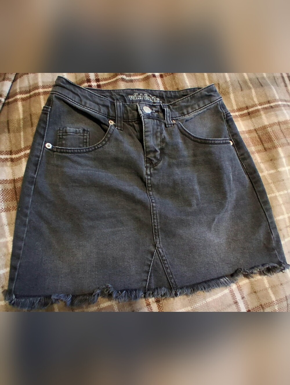 Wild Fable Dark Wash Denim Mini Skirt - Gray/faded Black